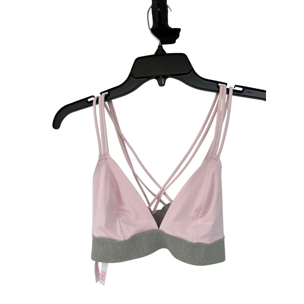 Victoria’s Secret PINK Strappy Bralette Juniors M Pink Gray Used